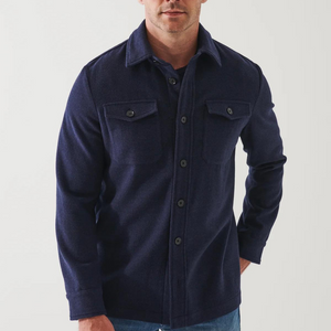 Patrick Assaraf Wool Shirt Jacket - Navy