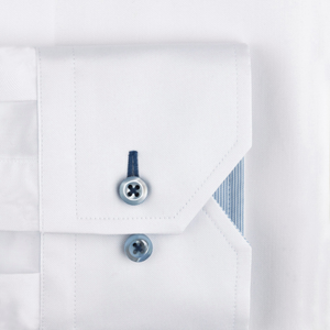 Stenstroms White Contrast Dress Shirt - Fitted Body