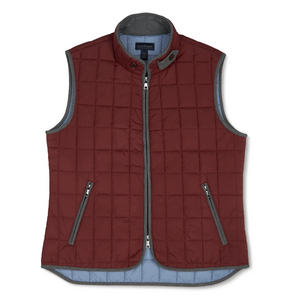 Scott Barber Quilted Vest - Burgundy