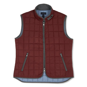 Scott Barber Quilted Vest - Burgundy