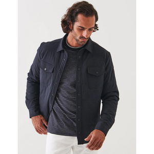 Patrick Assaraf Nylon Quilted Shirt Jacket