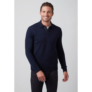 Raffi The Logan Long Sleeves 2-Button Polo Sweater