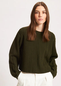 Patrick Assaraf Cable Knit Crewneck