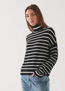 Patrick Assaraf Striped Turtleneck