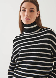 Patrick Assaraf Striped Turtleneck